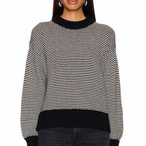 pistola Black and White Striped Crewneck Sweater